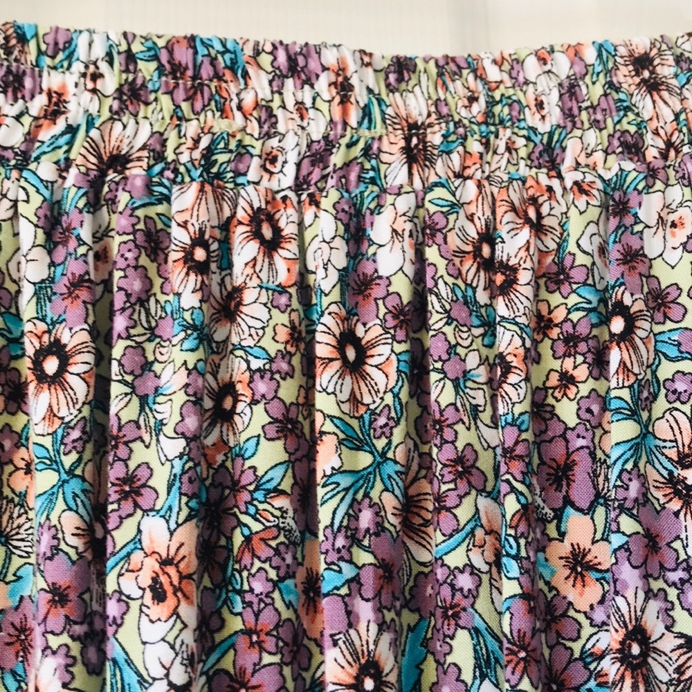 Sage Floral Print Tiered Skirt - Picture 10 of 10